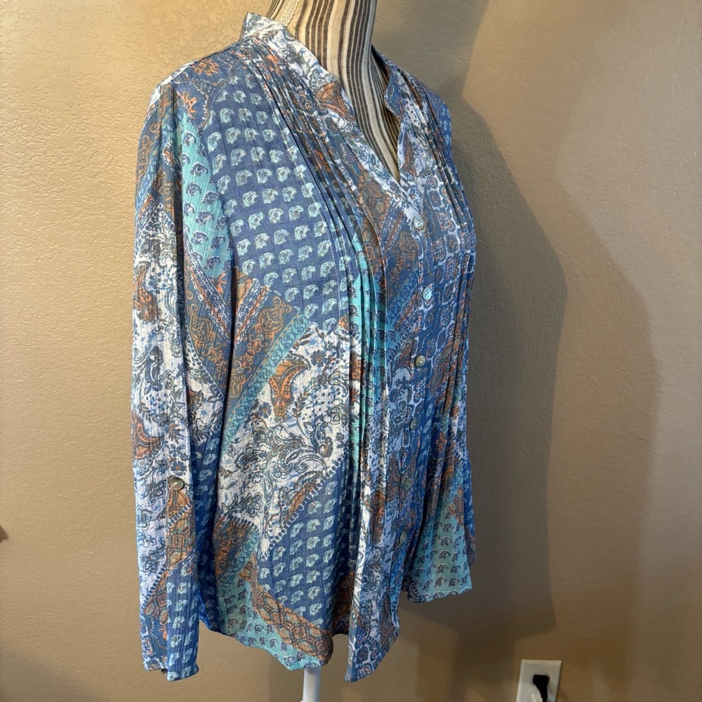 Ruby Rd. Blouse Large Petite Multicolor Paisley P… - image 5